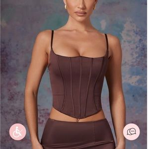 Oh Polly Push Up Full Length Corset in Brown